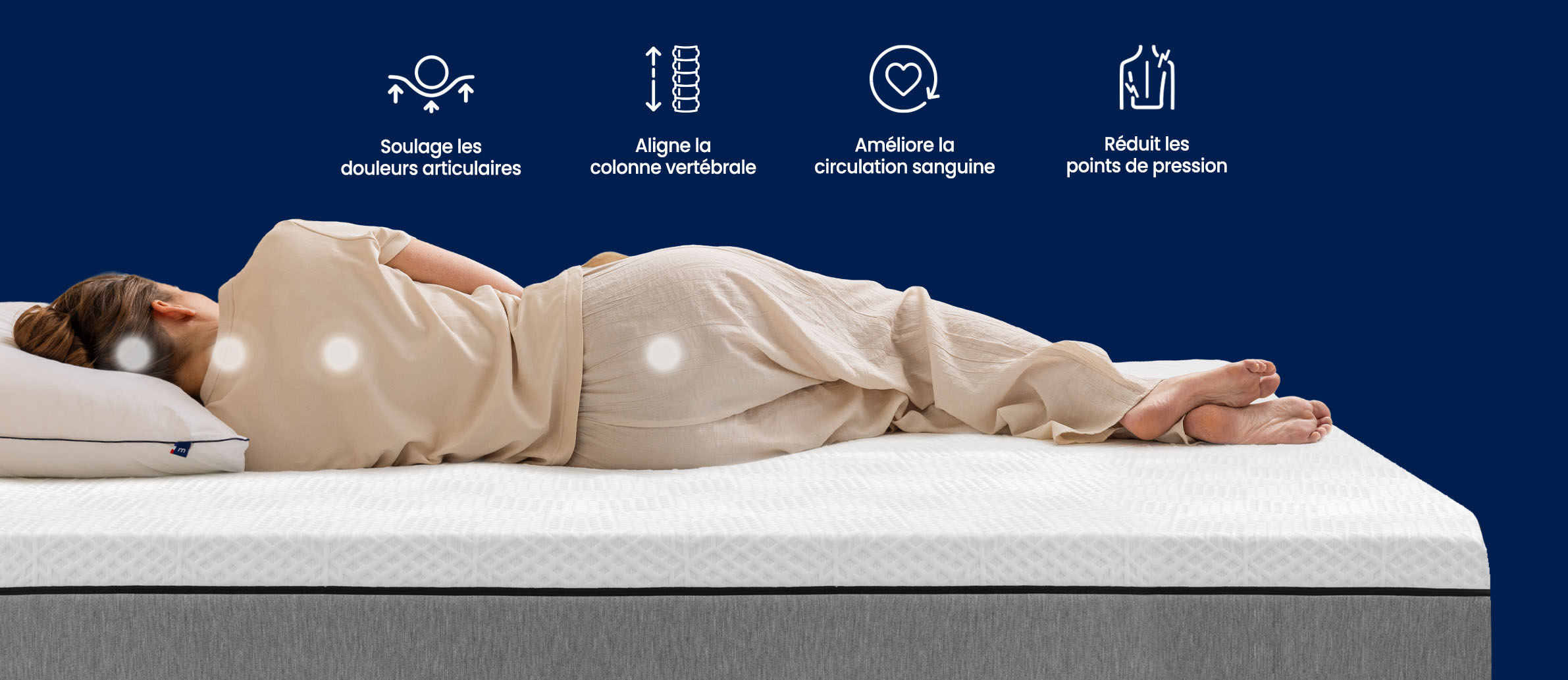 Le matelas Hybride Air propose une ergonomie optimisée pour les maux de dos