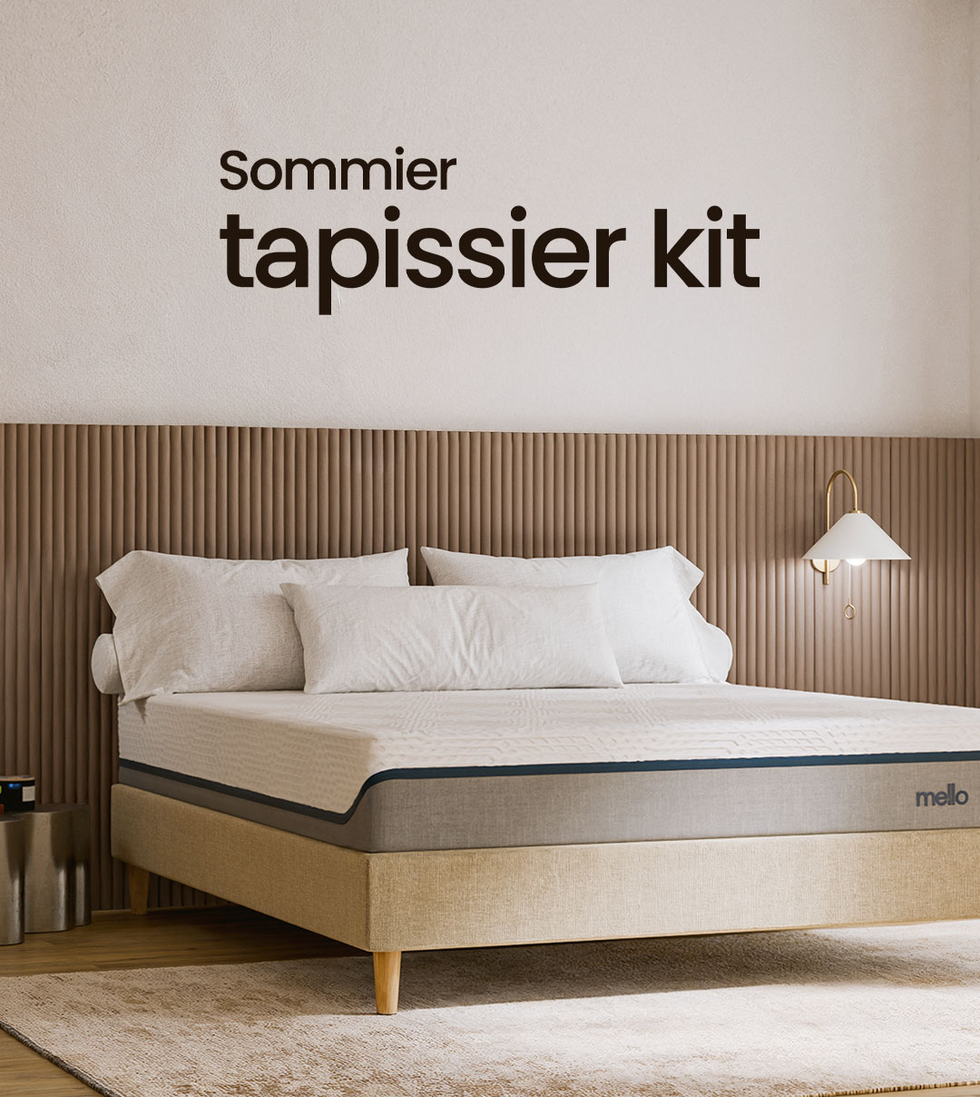 Lit velours de Mello Matelas dans une chambre élégante