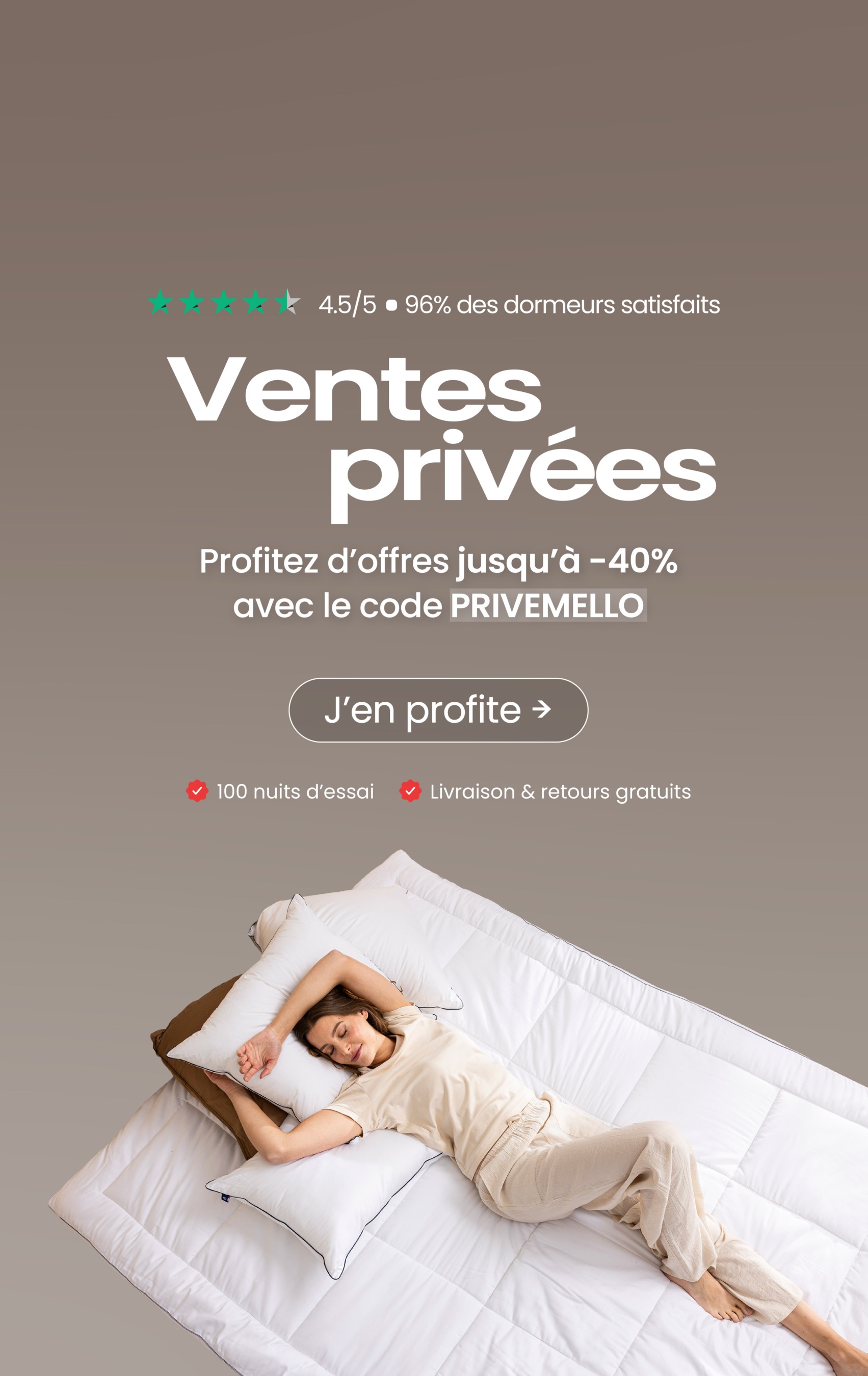 VENTES PRIVÉES Mello Matelas