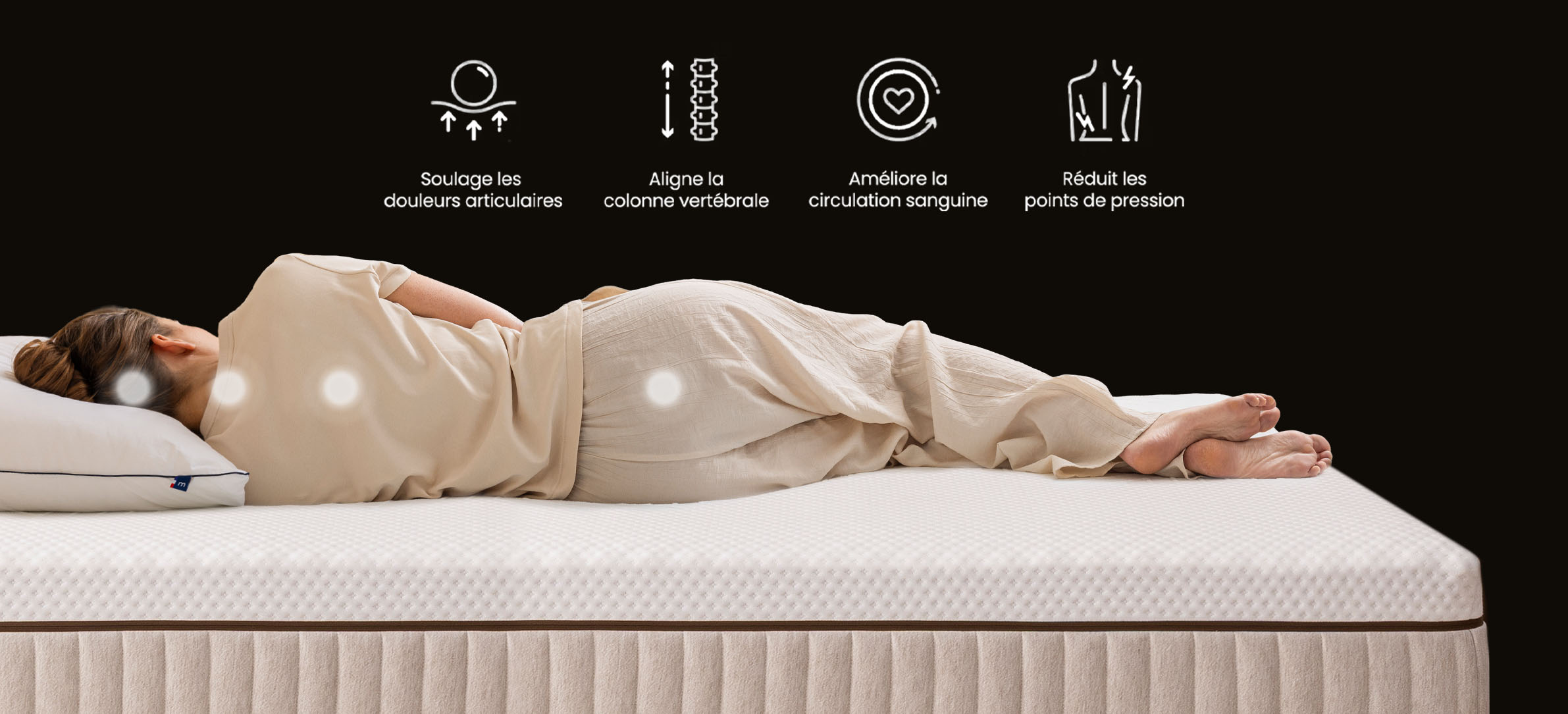 Le matelas Hybride Air propose une ergonomie optimisée pour les maux de dos