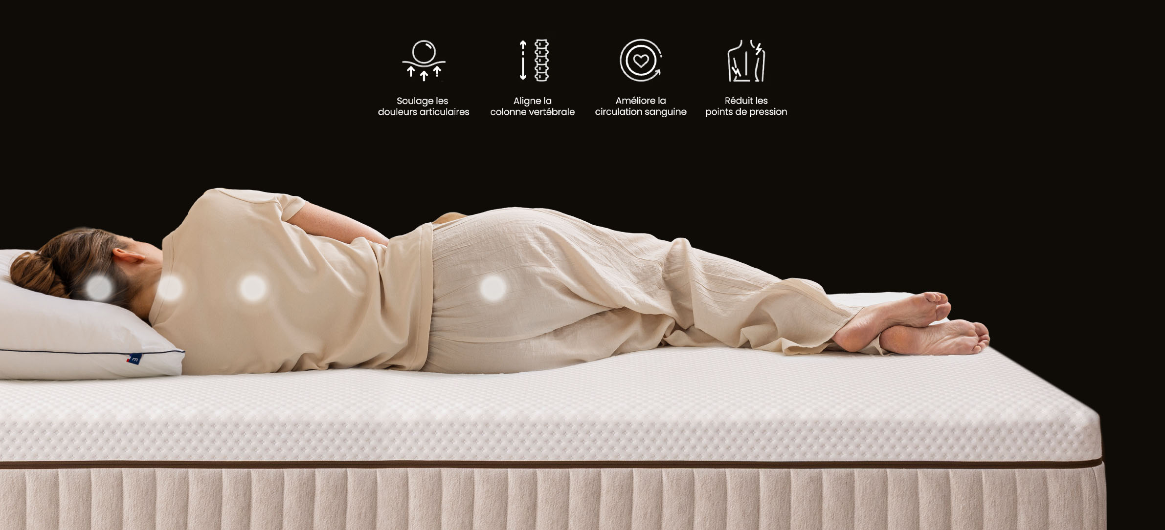 Le matelas Hybride Air propose une ergonomie optimisée pour les maux de dos