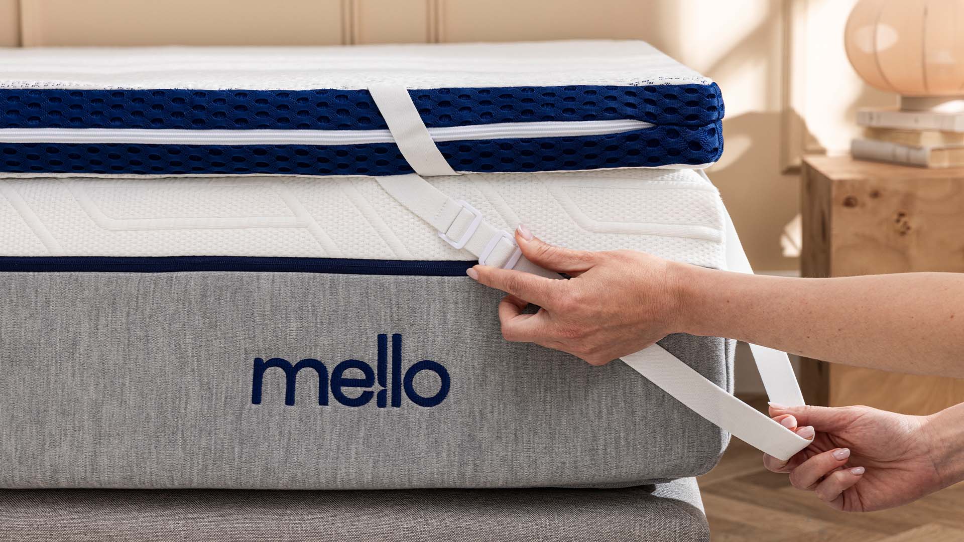 housse et sangles mello surmatelas